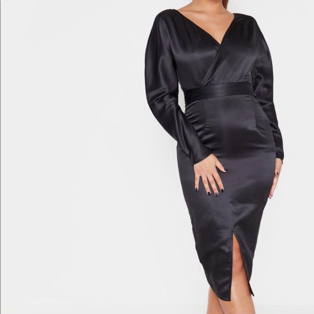 Black satin dress US 4